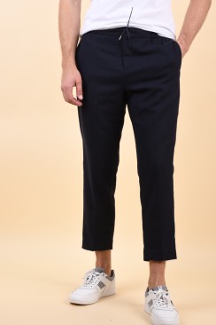 Pantaloni Barbati Selected Slimtapered-Mills Crop Navy Blue